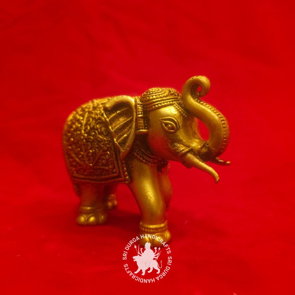 3" inch Brass Elephant Statue