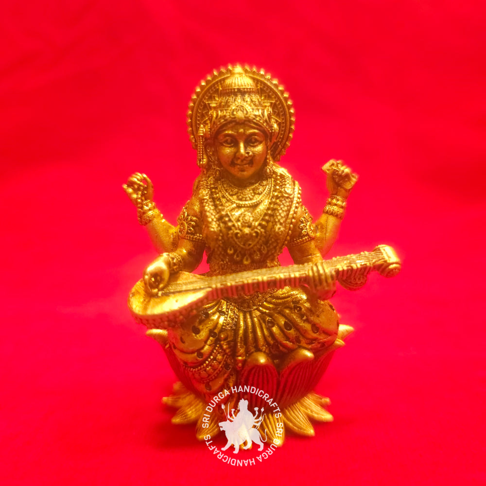 3" inch Brass Kamal Saraswathi Idol