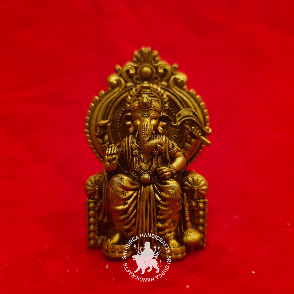 3" inch Brass Simmasanam Ganesh Idol