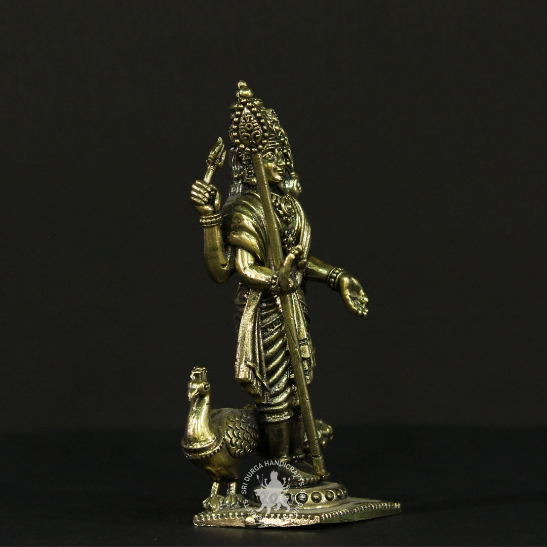 6" inch Brass Murugar in Black Finish