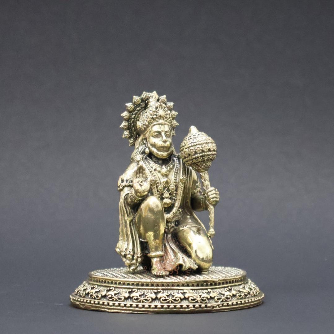 3" Inch Brass Hanuman Sitting