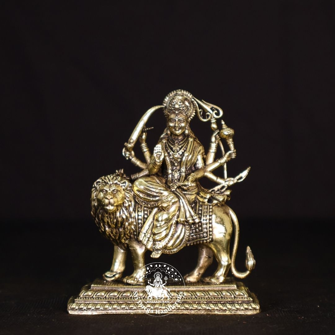 Brass Simma Durgai Idol – 3 Inch