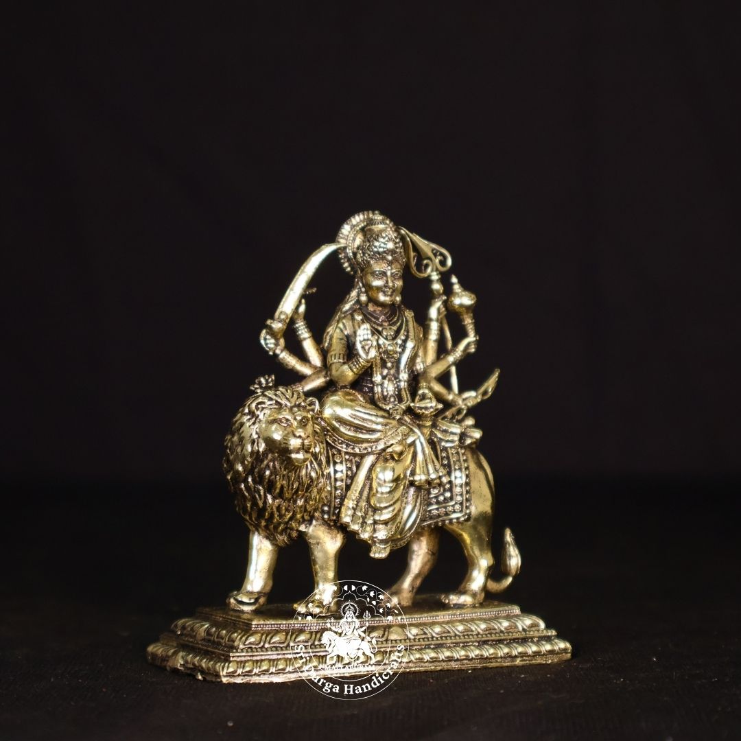 Brass Simma Durgai Idol – 3 Inch