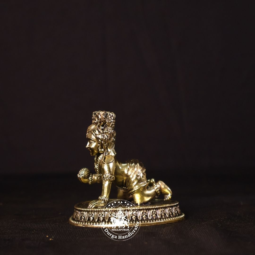 3" Inch Brass New Laddu Krishnar Idol