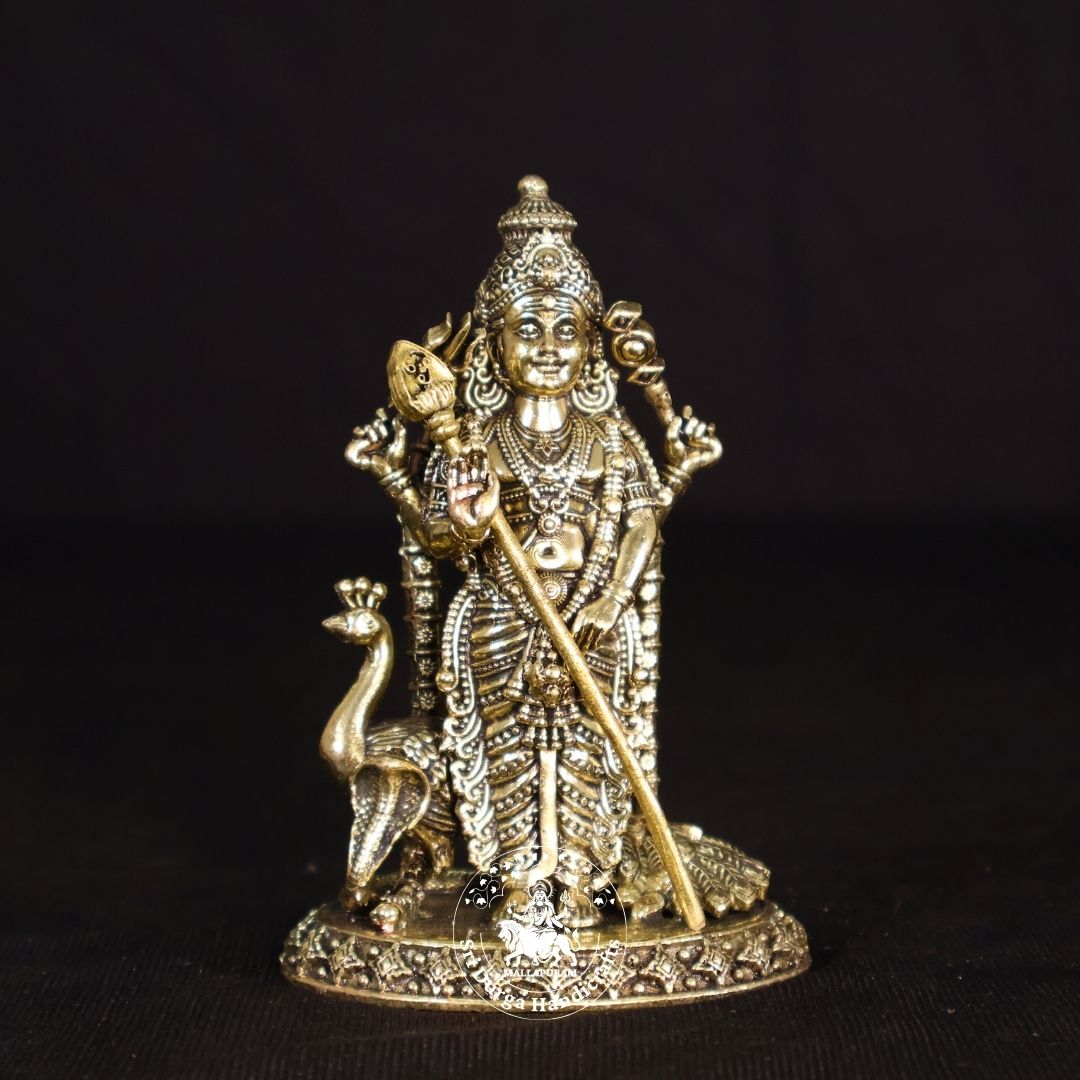 4" Inch Brass Murugar Standing Idol