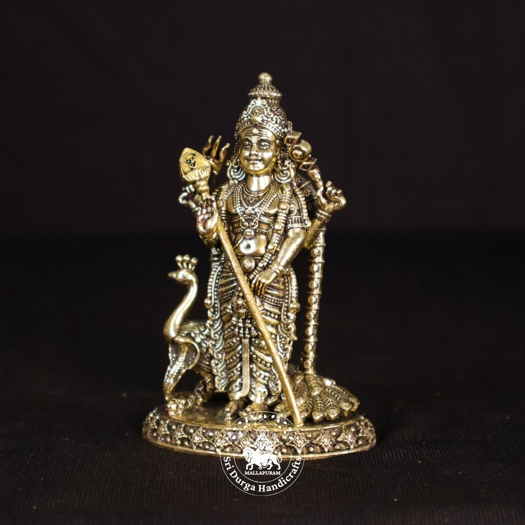 4" Inch Brass Murugar Standing Idol