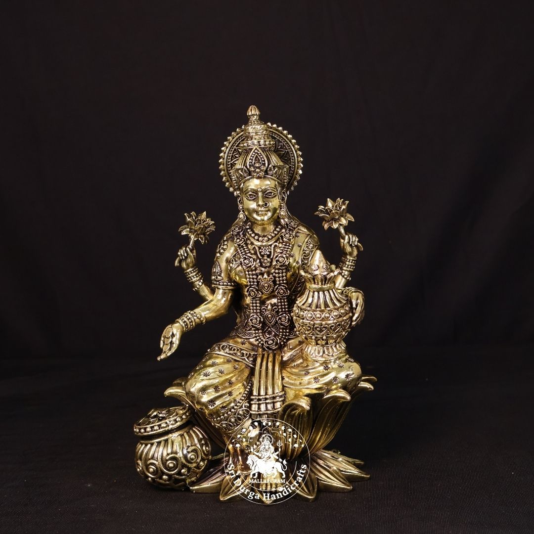 10" Inch Brass Kamal Lakshmi Idol
