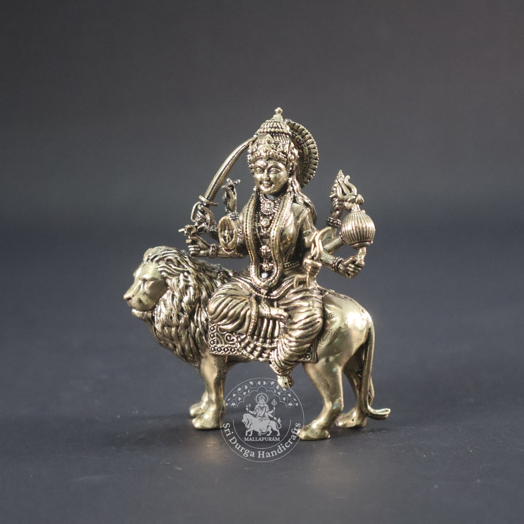 3" Inch Brass Simma Durgai Idol