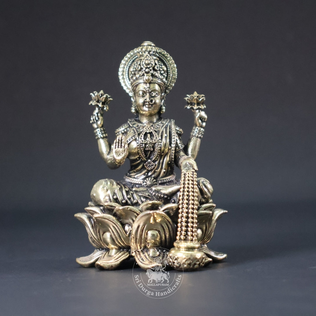 4" Inch Brass Kamal Lakshmi
