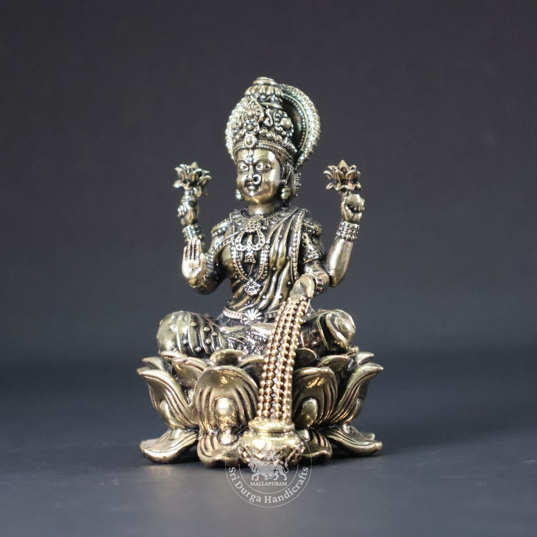 4" Inch Brass Kamal Lakshmi
