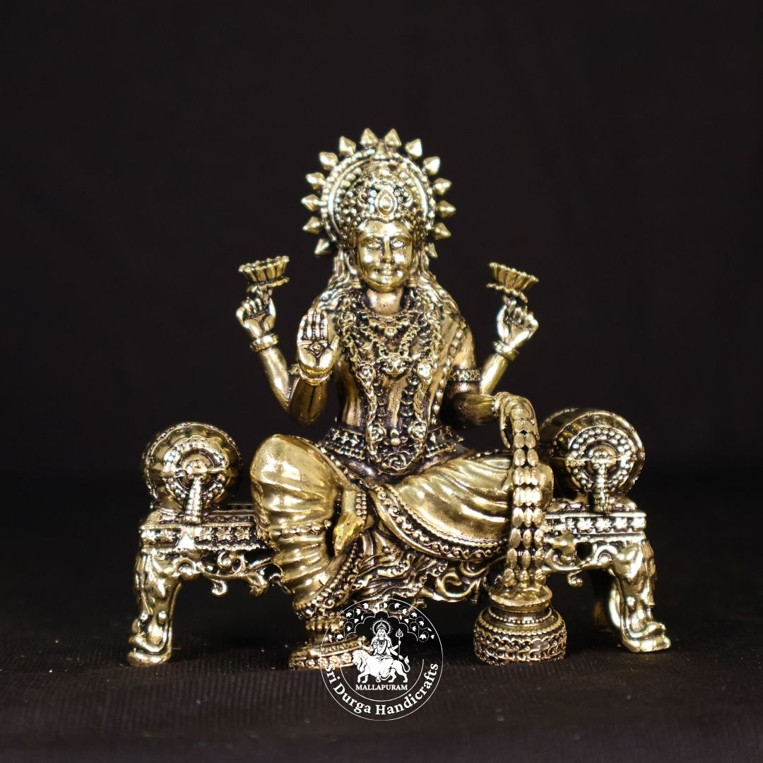 4" Inch Brass Sofa Lakshmi Idol