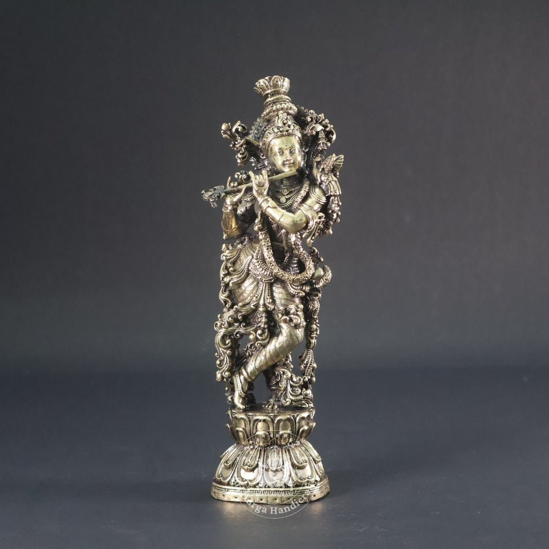 7" Inch Brass Krishnar Standing Idol