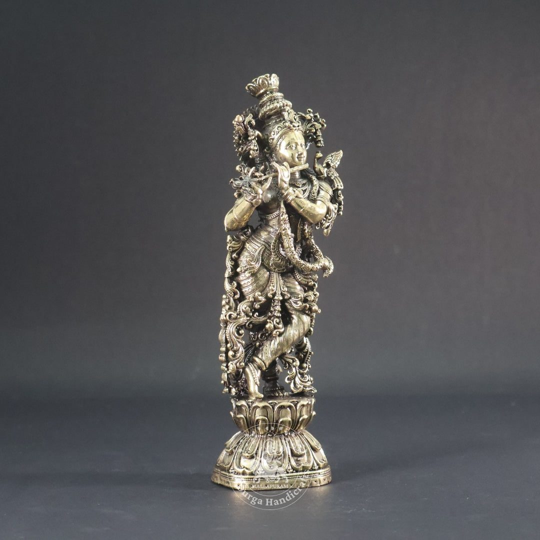 7" Inch Brass Krishnar Standing Idol