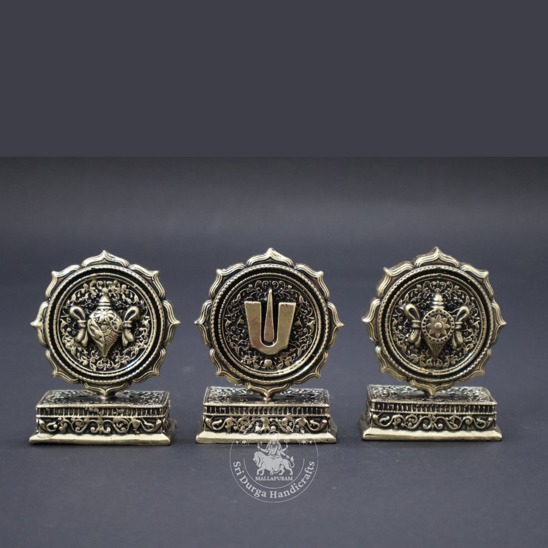 2" Inch Brass Sangu & Chakaram & Namam