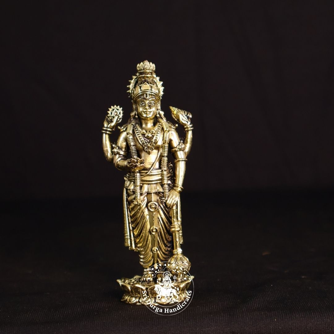 5" Inch Brass Vishnu Standing Idol