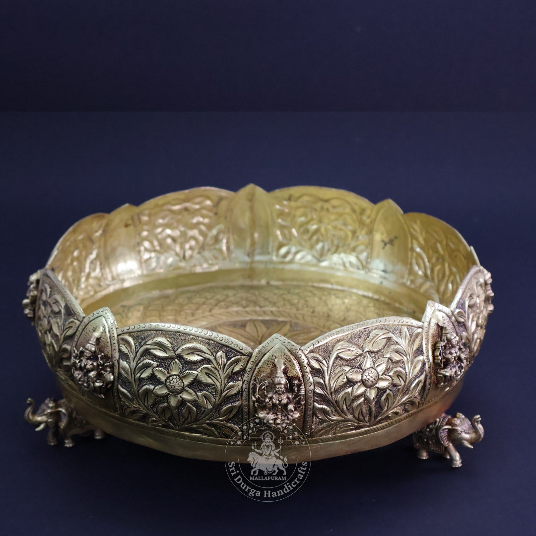 4" Inch Brass Astalakshmi Uruli