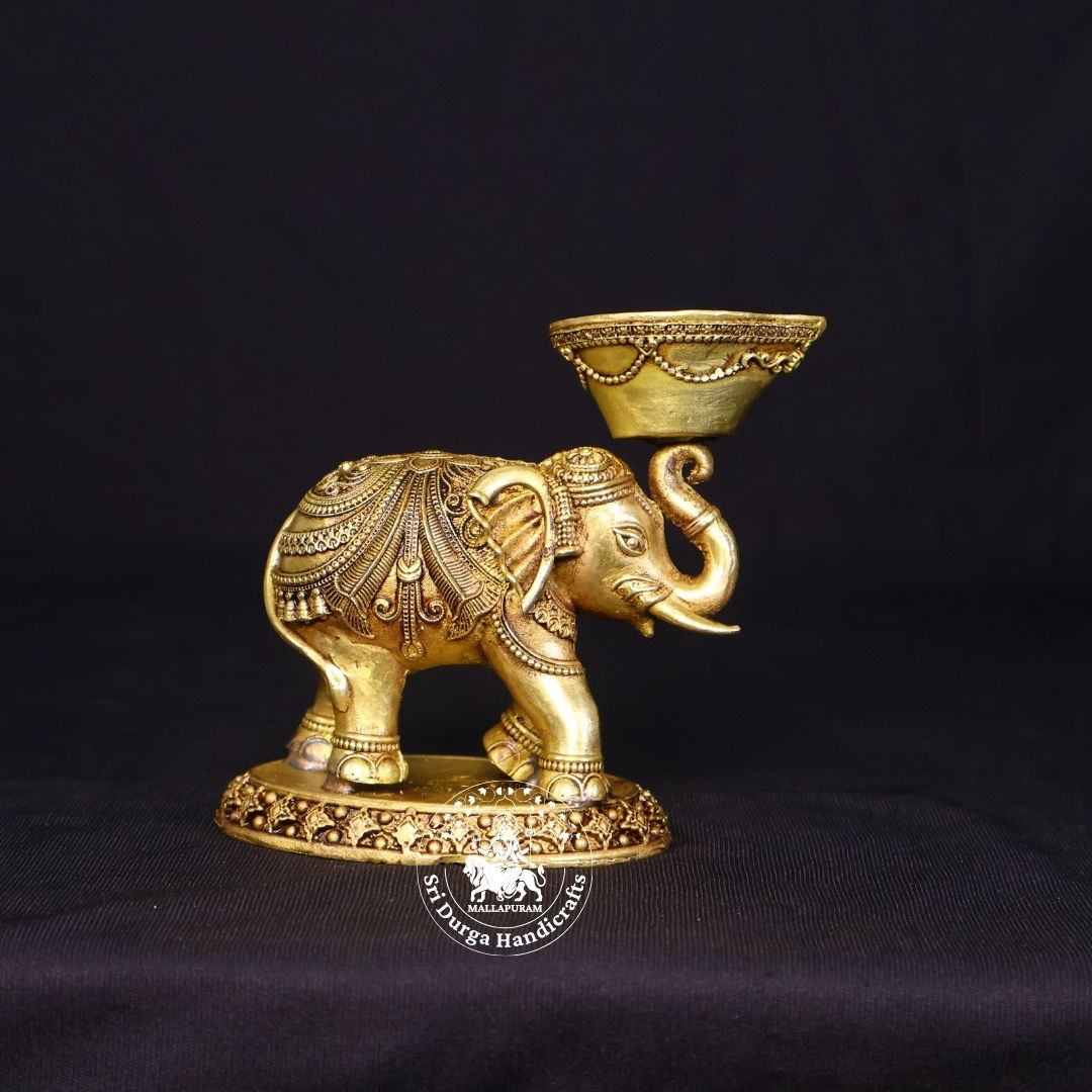 5" Inch Brass Elephant Lamp