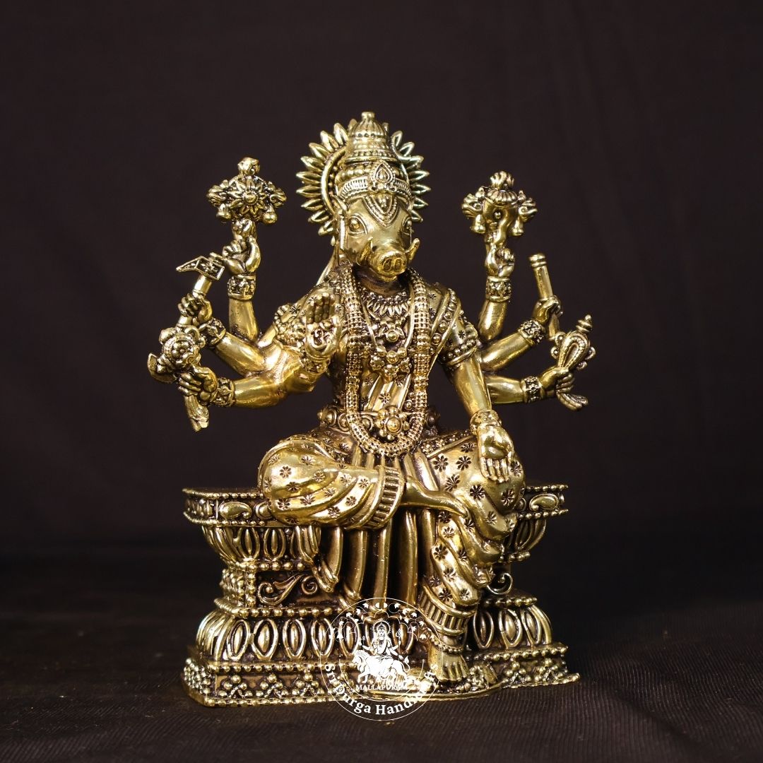 6" Inch Brass Varaghi Sitting Idol