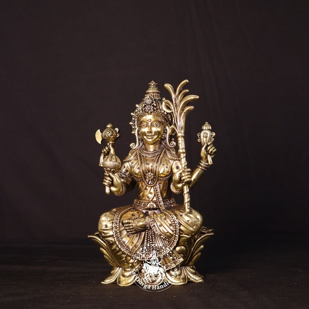 8" Inch Brass Rajeshwari Sitting Idol