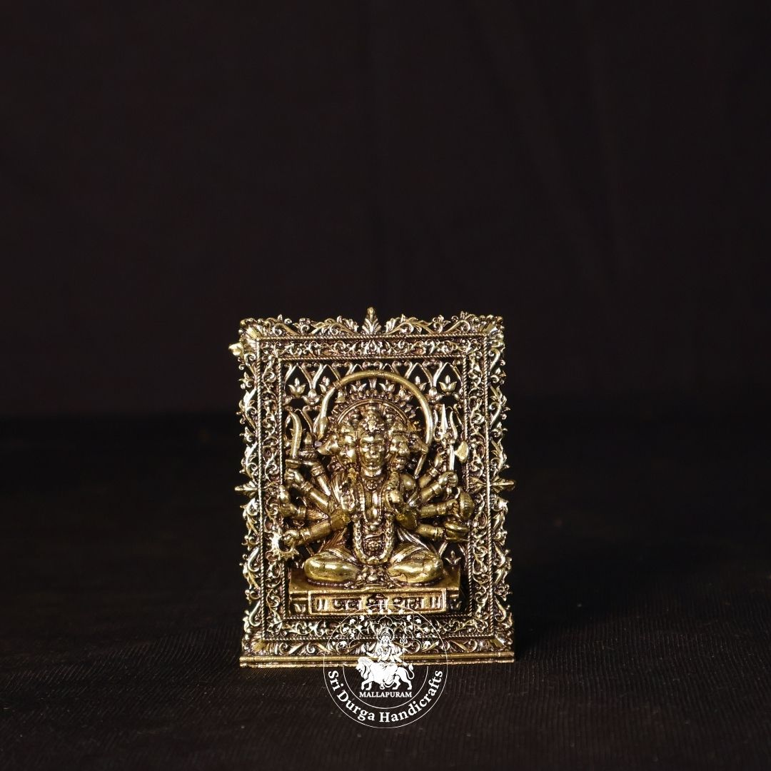 3" Inch Brass Frame Five Face Hanuman