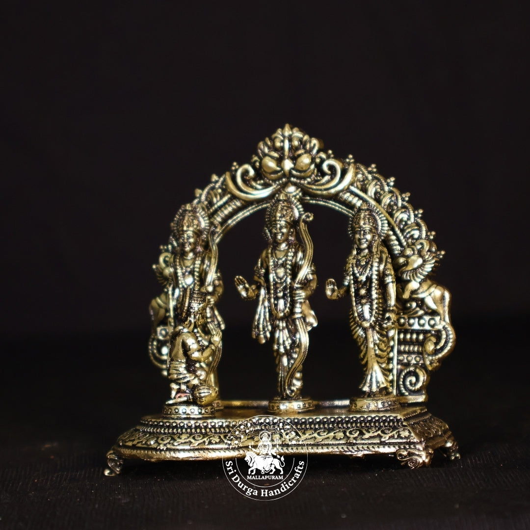3 Inch Brass Ram Darbar Idol for Pooja