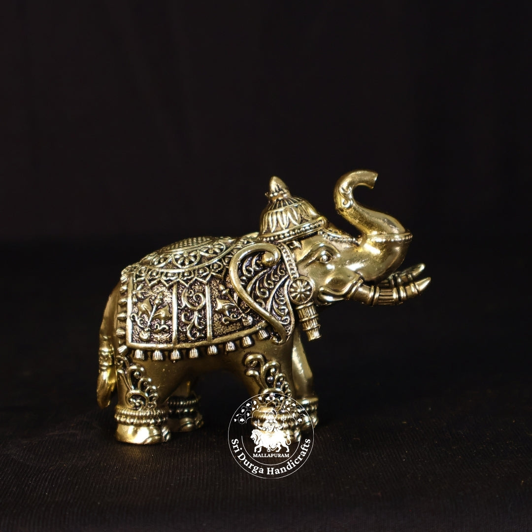 3 Inch Brass Elephant Figurine for Home Decor