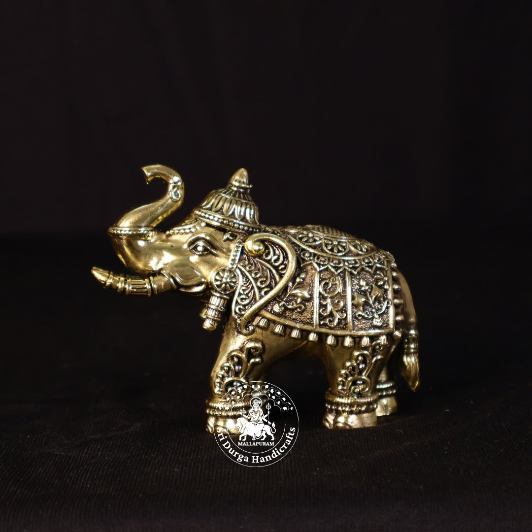 3 Inch Brass Elephant Figurine for Home Decor