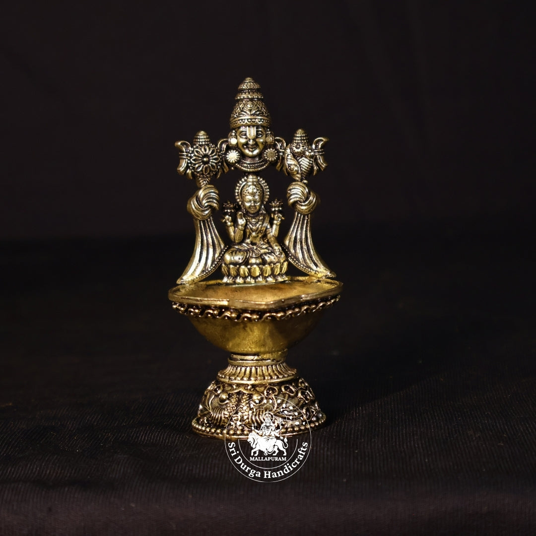 4 Inch Brass Balaji Lakshmi Deepam