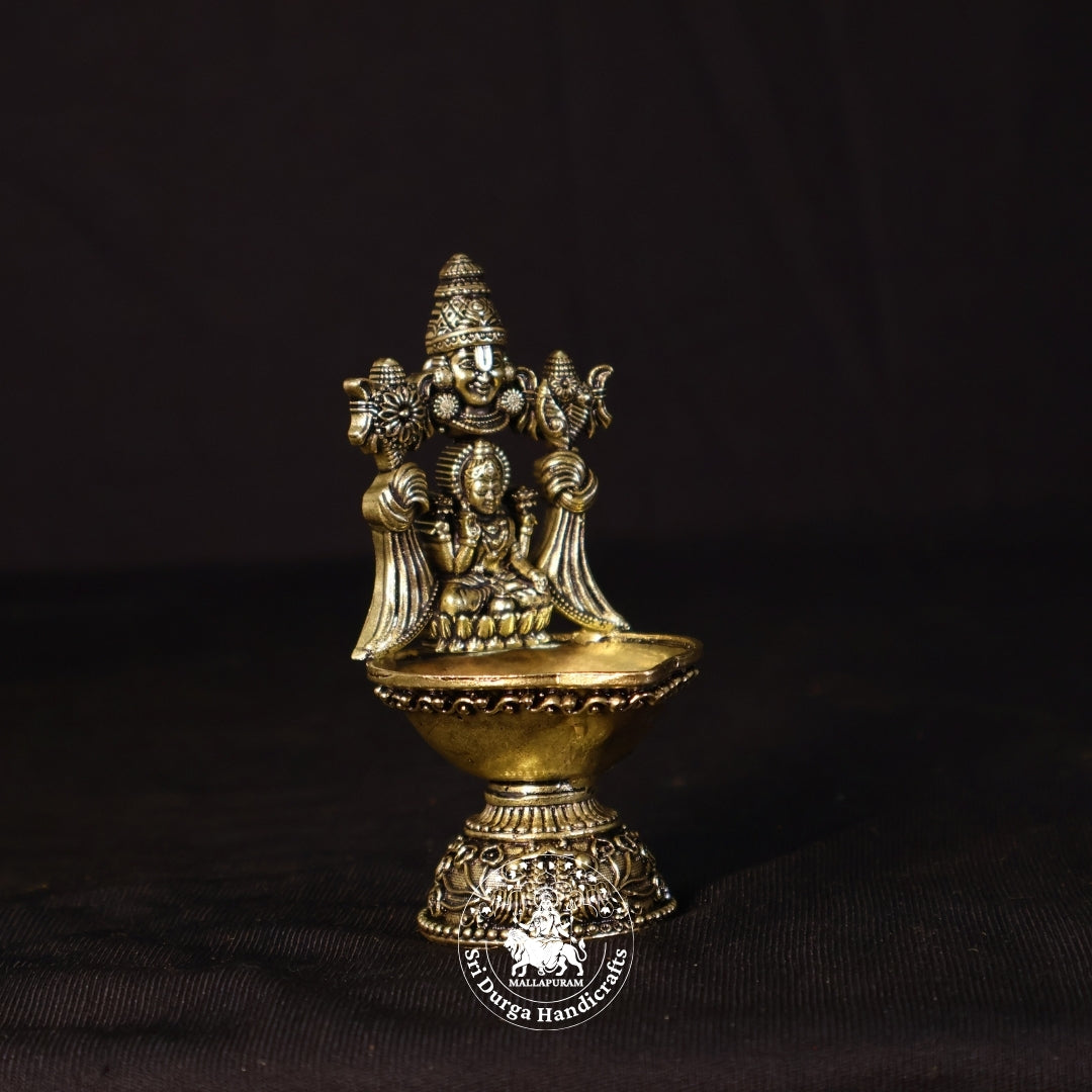 4 Inch Brass Balaji Lakshmi Deepam