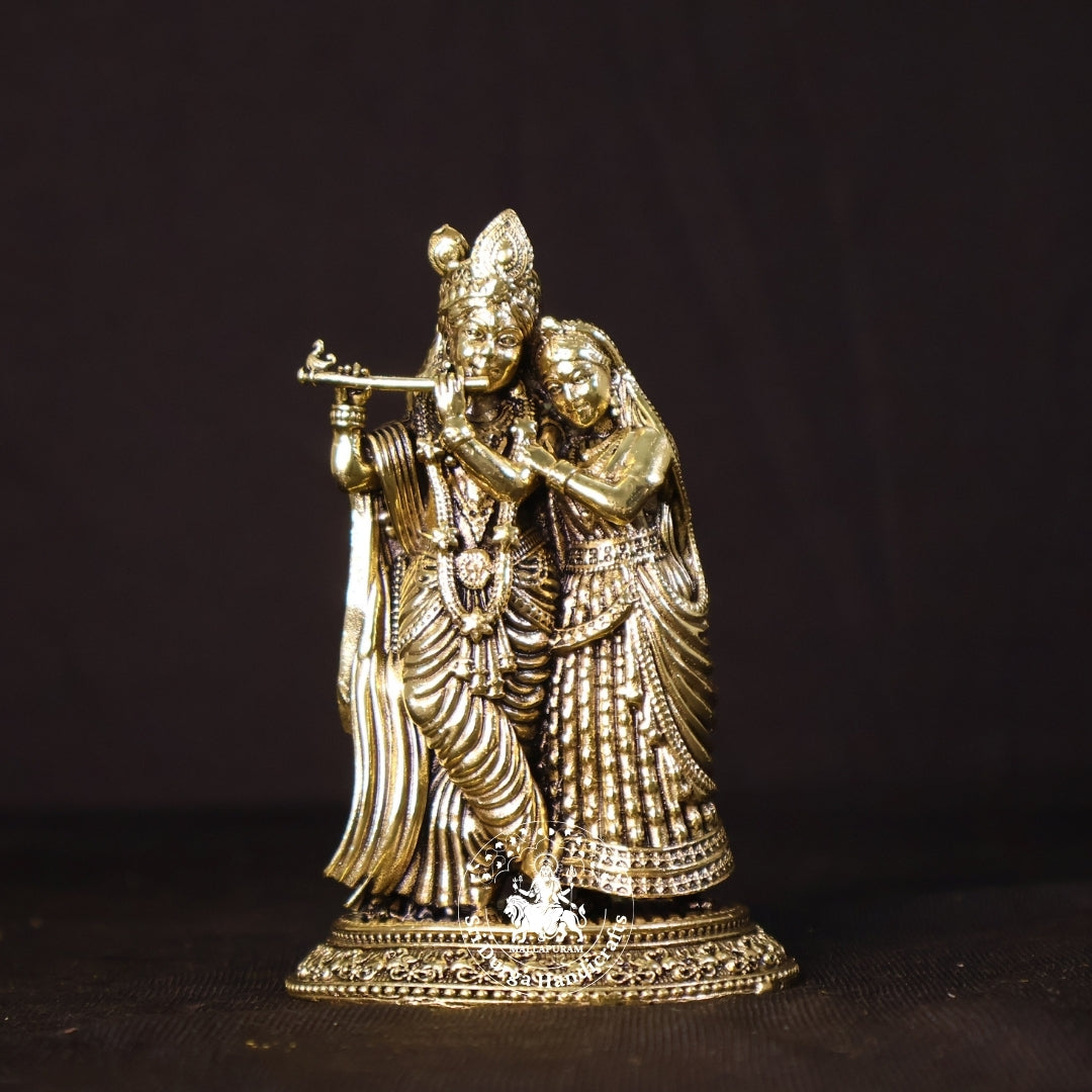 4.5" Inch Brass Joint Radha Krishnar Idol