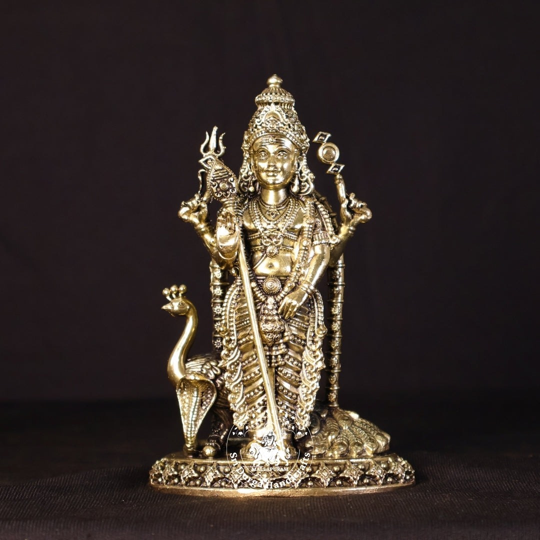 6" Inch Brass Murugar Standing Idol