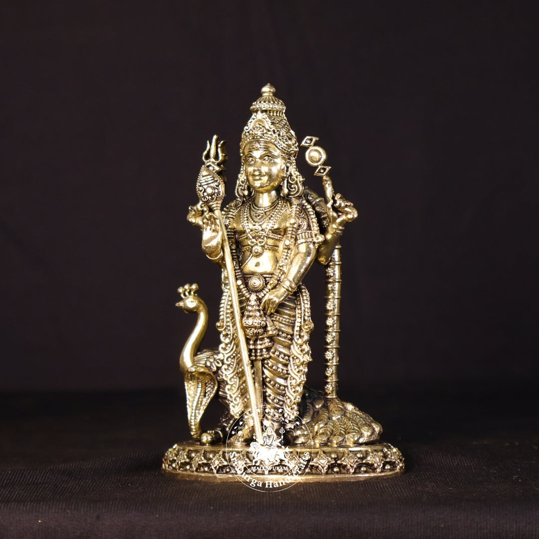6" Inch Brass Murugar Standing Idol