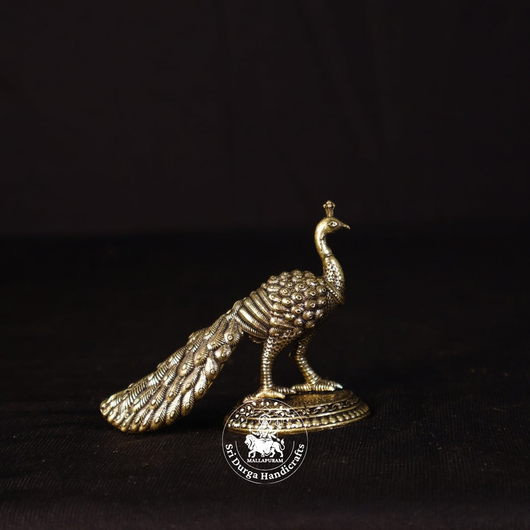2.5" Inch Brass Peacock Antique Idol