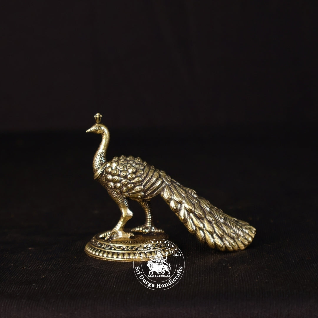 2.5" Inch Brass Peacock Antique Idol