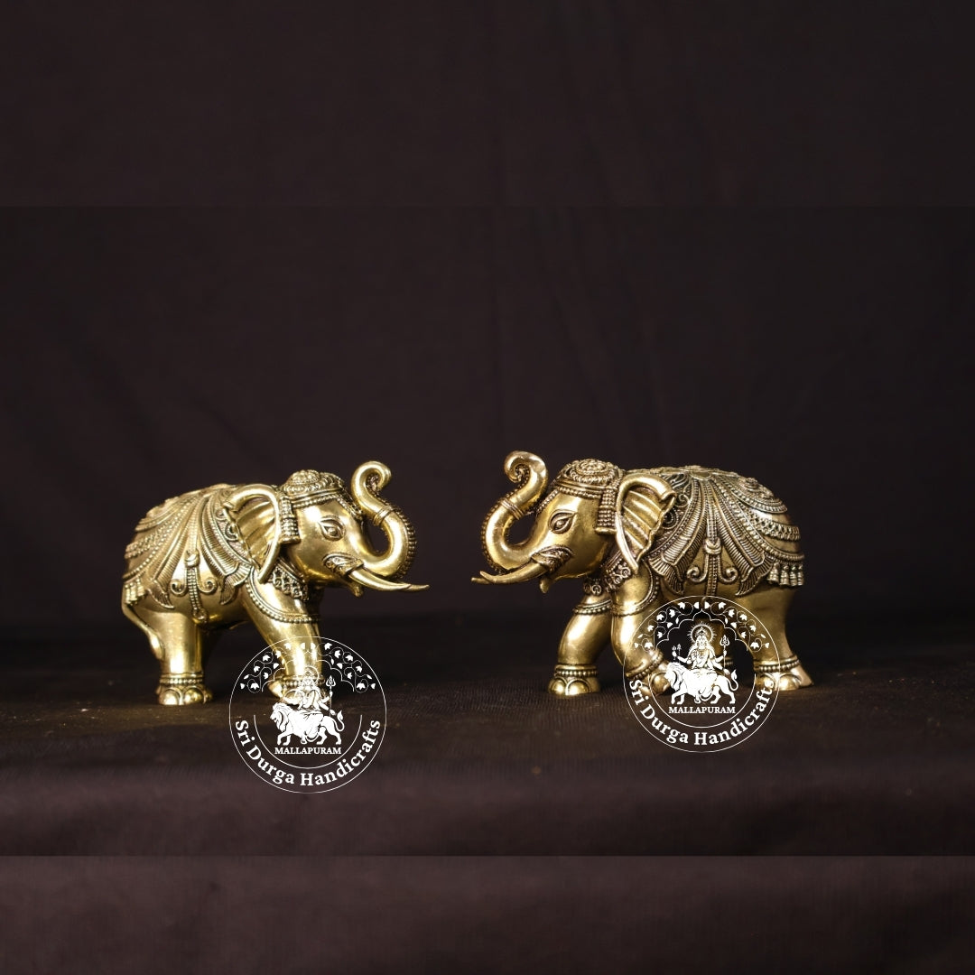 3" Inch Brass Elephant Idol