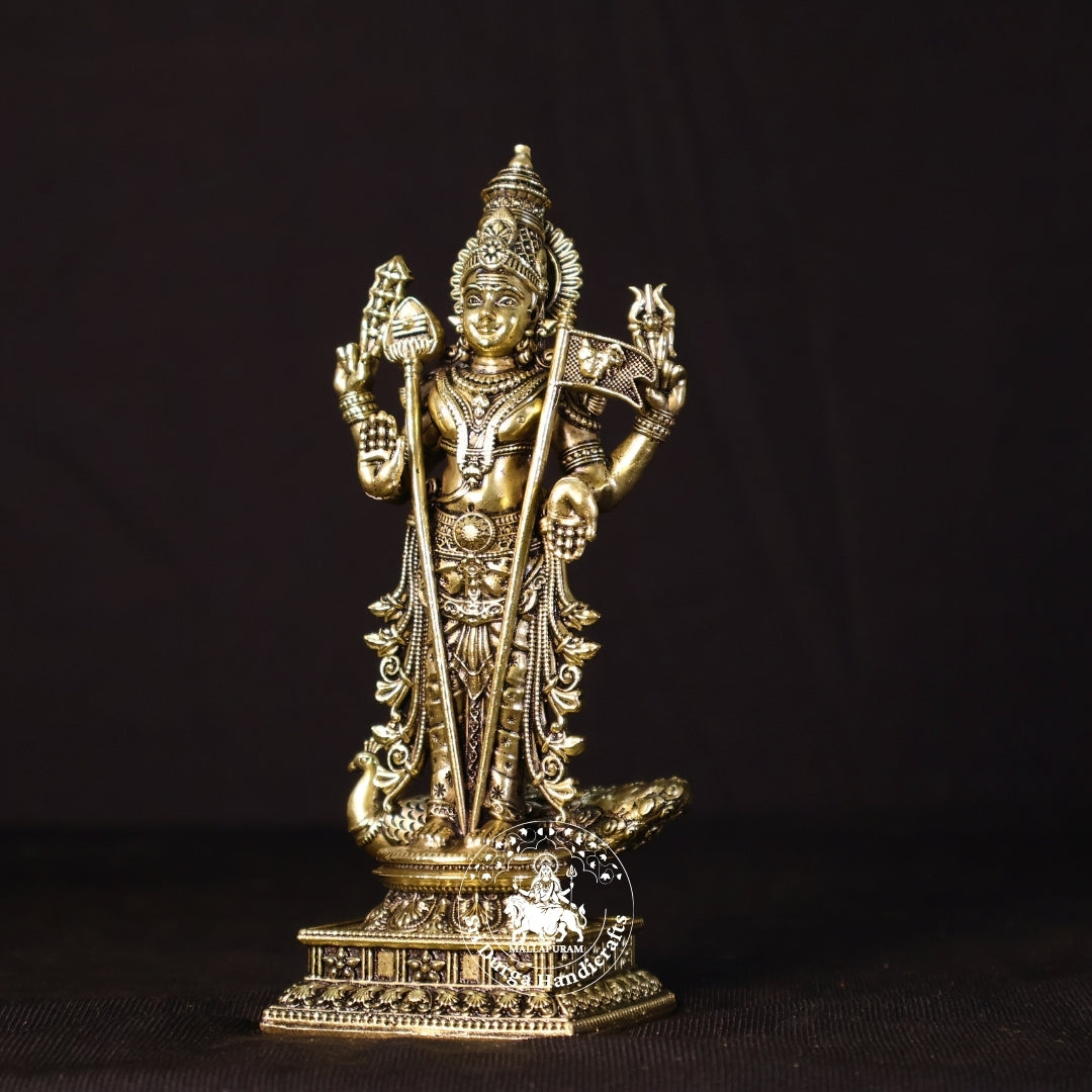 6" Inch Brass Murugar Standing Idol