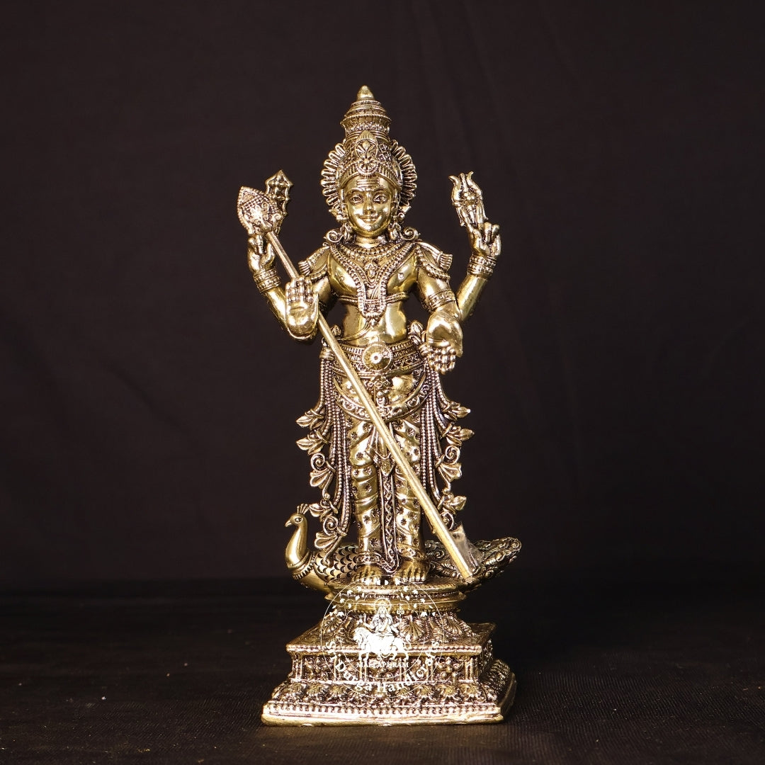 8" Inch Brass Murugar Standing Idol