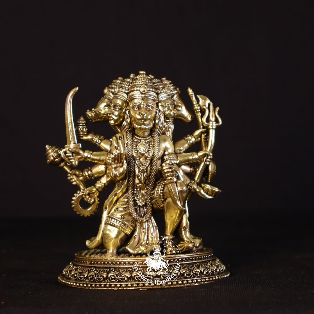 5" Inch Brass Five Face Hanuman Idol