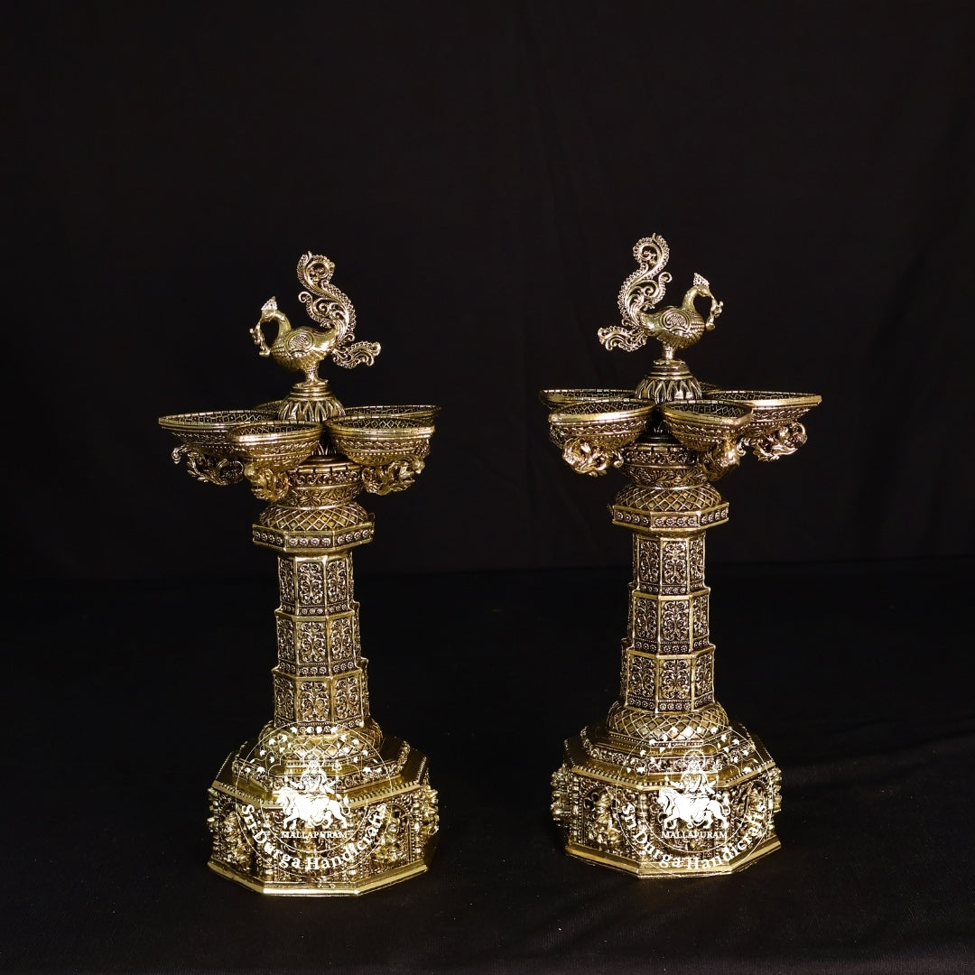 9.5" Inch Brass Astalakshmi Annam Deep