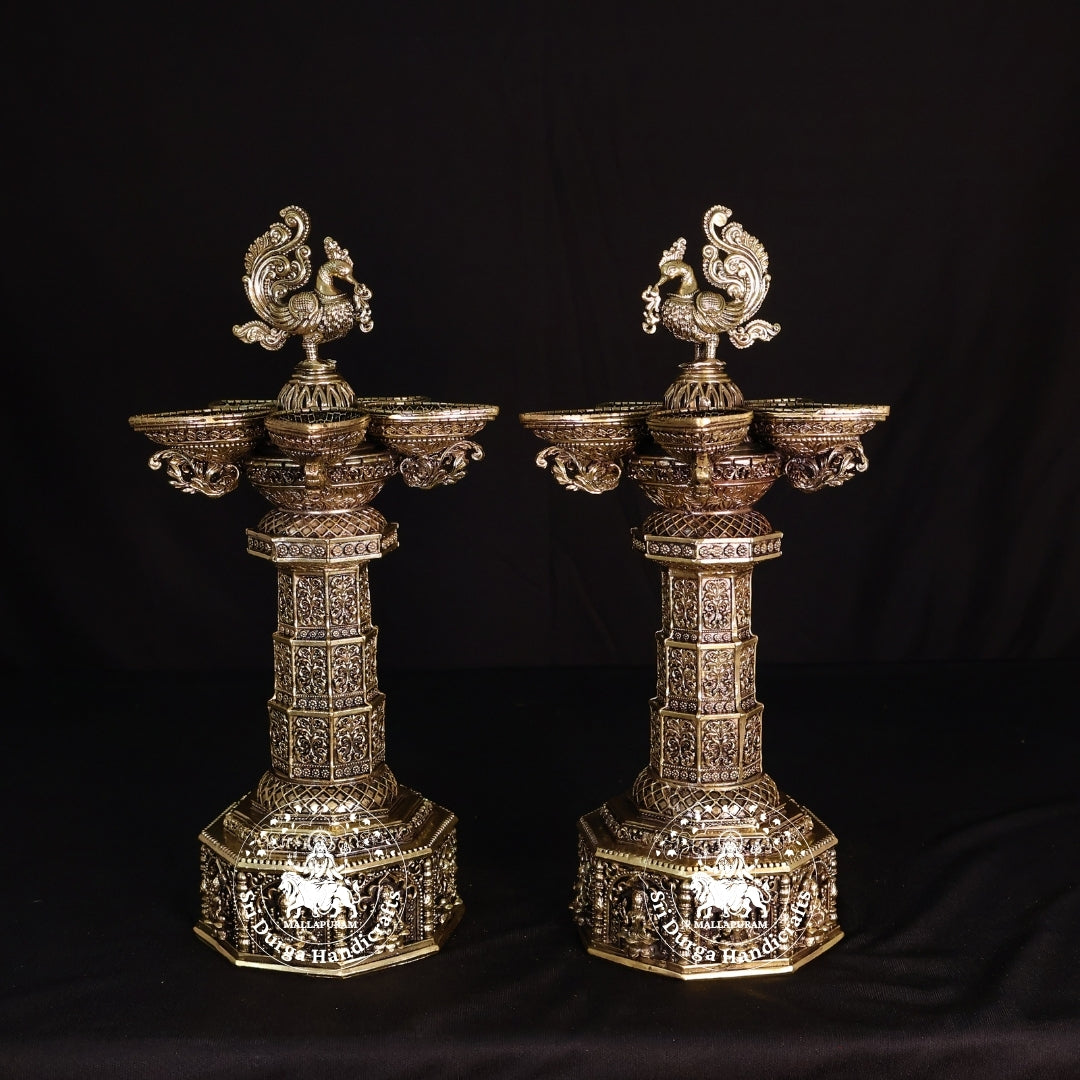 12" Inch Brass Astalakshmi Annam Deep