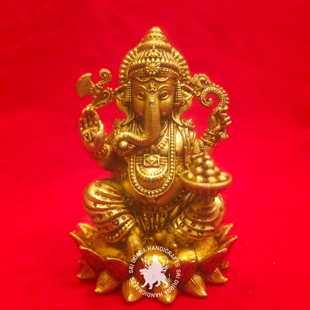4" inch Brass Kamal Ganesh Idol