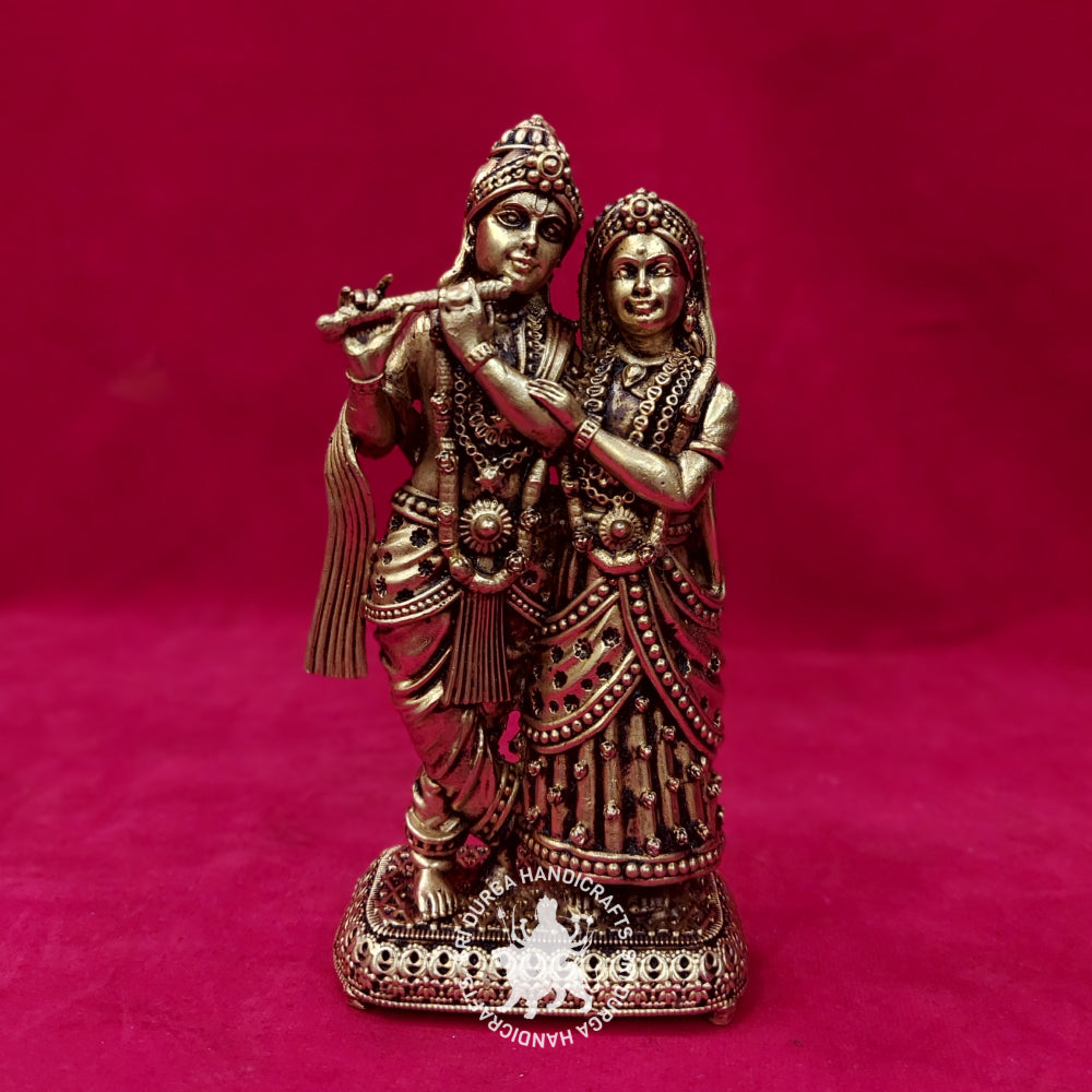 6 inch Radha Krishna Brass Idol