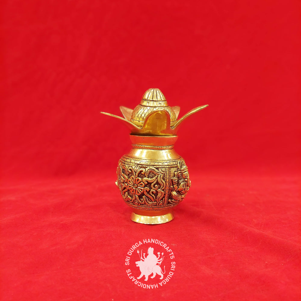 6" inch Brass Open Antique Kalasam Idol