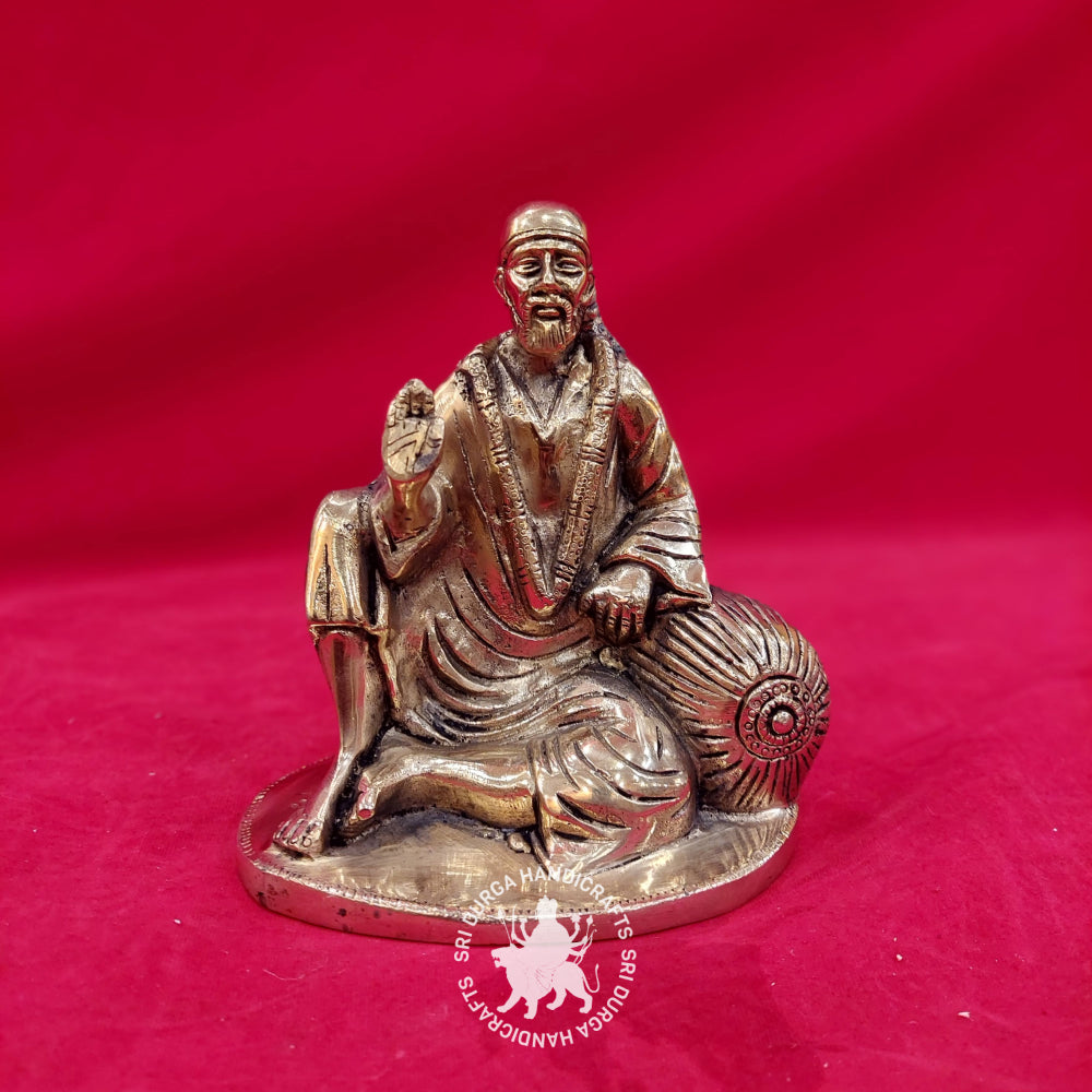 6" inch Brass Saibaba Sitting Idol