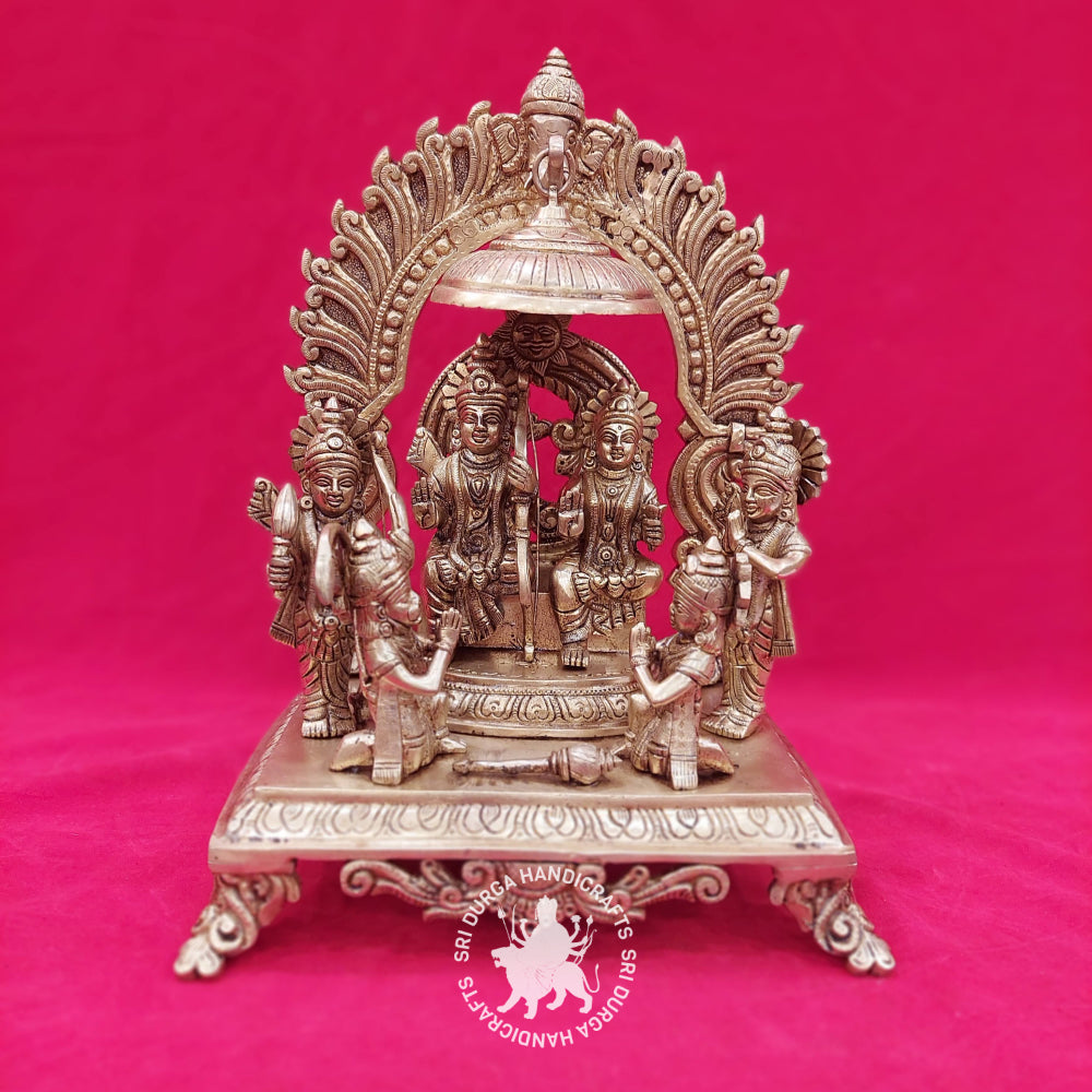 14" inch Brass Ram Pattabisegam / Ram Darbar Idol