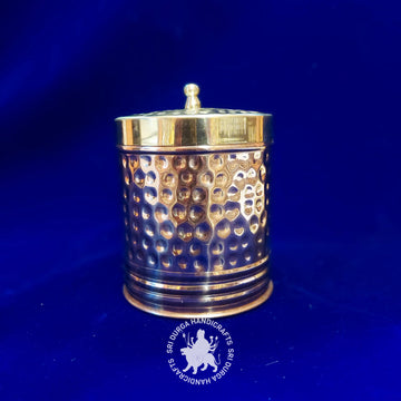 5 inch Copper Round Hammered Box Copper (2658) Gift Item