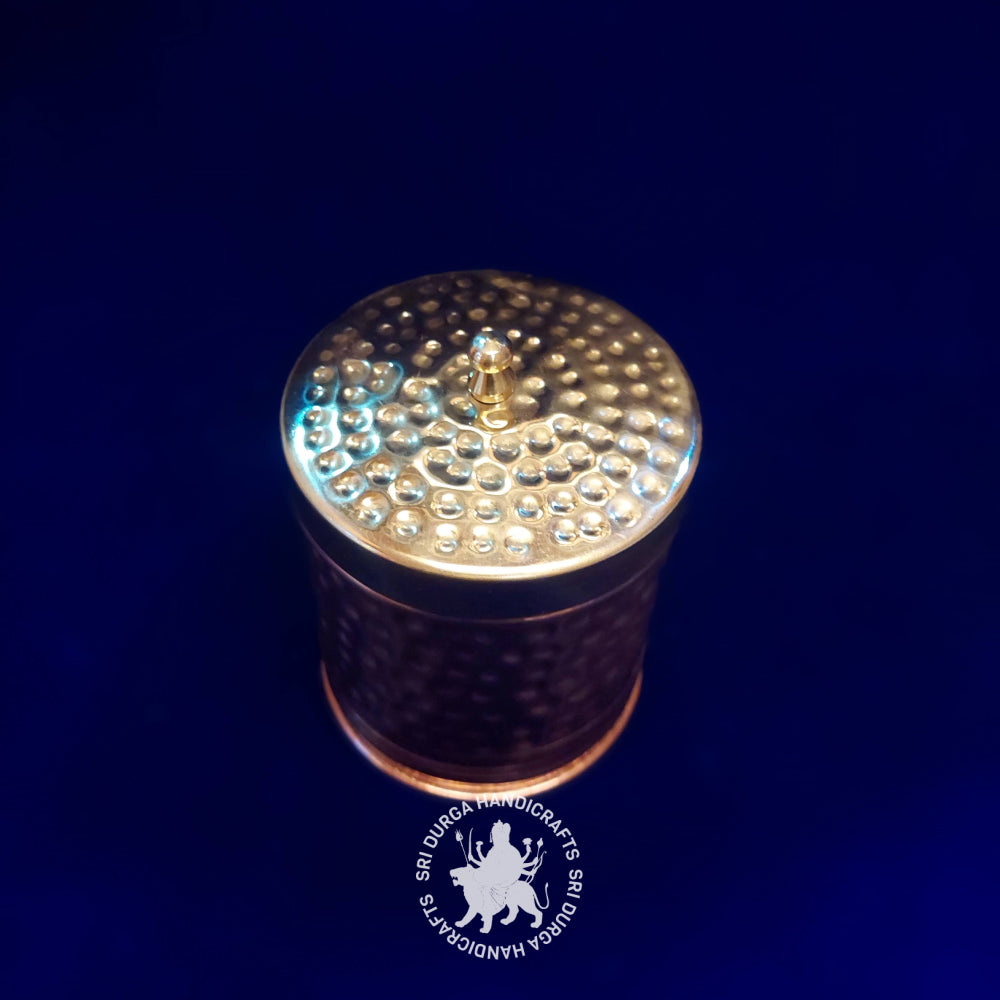 5" inch Copper Round Hammered Box Copper (2658) Gift Item