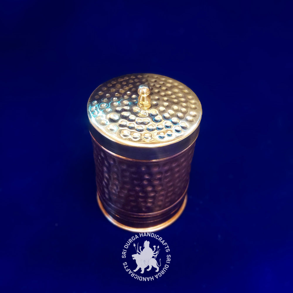 5" inch Copper Round Hammered Box Copper (2660) Gift Item