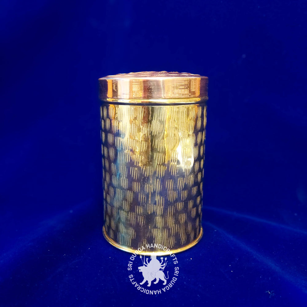 6" inch Brass Round Hammered Box (2611A) Gift Item