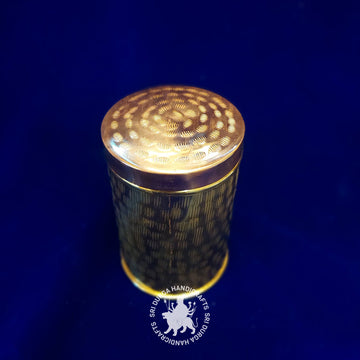 6 inch Brass Round Hammered Box (2611A) Gift Item
